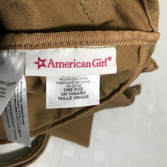 American Girl Doll Leah Clark Brown Canvas Messenger Bag Backpack Brown Canvas - Picture 16 of 16